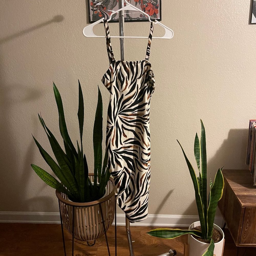 zebra print dress size s